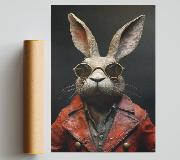 The Red-Coated Hare Print