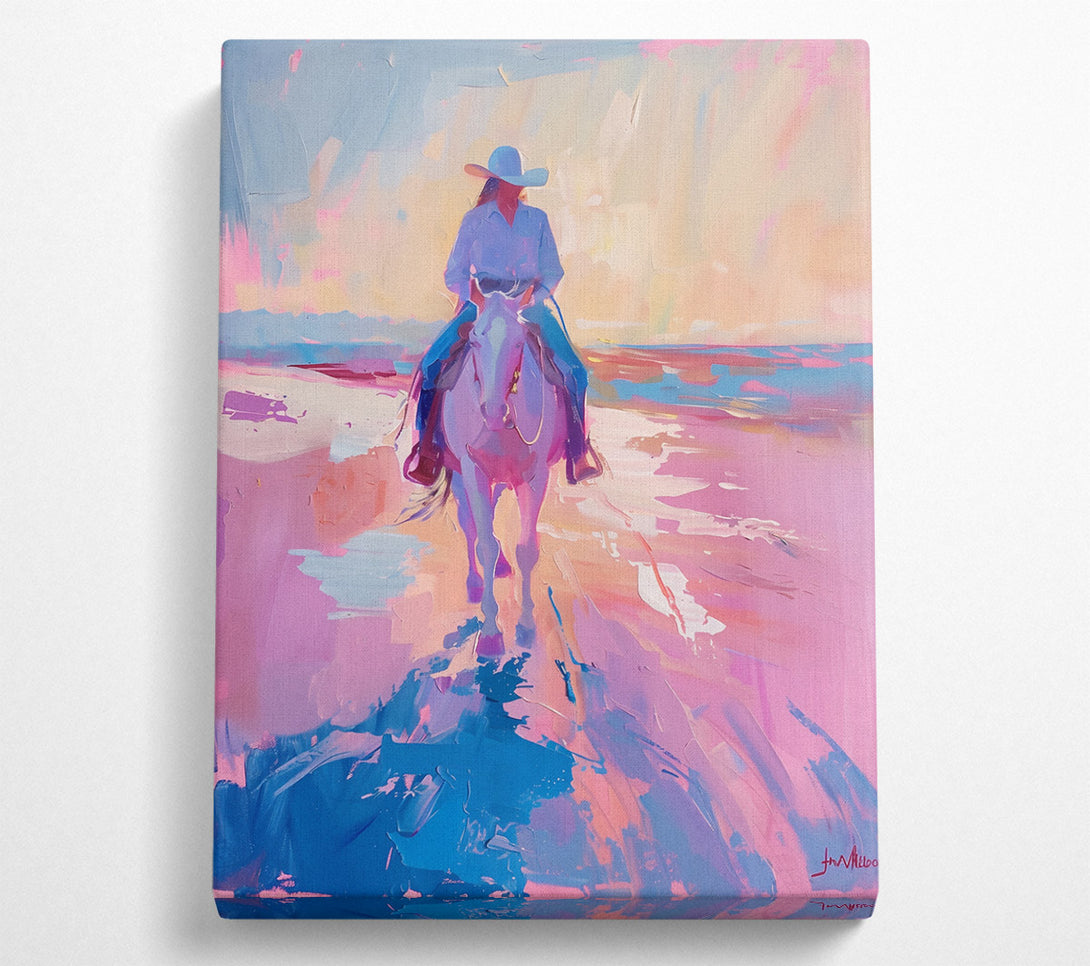  A Canvas Print of Pink Sunset Ride Canvas Print