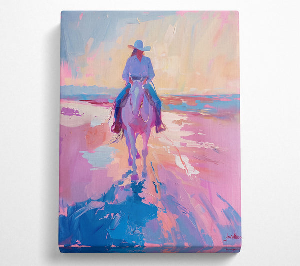  A Canvas Print of Pink Sunset Ride Canvas Print