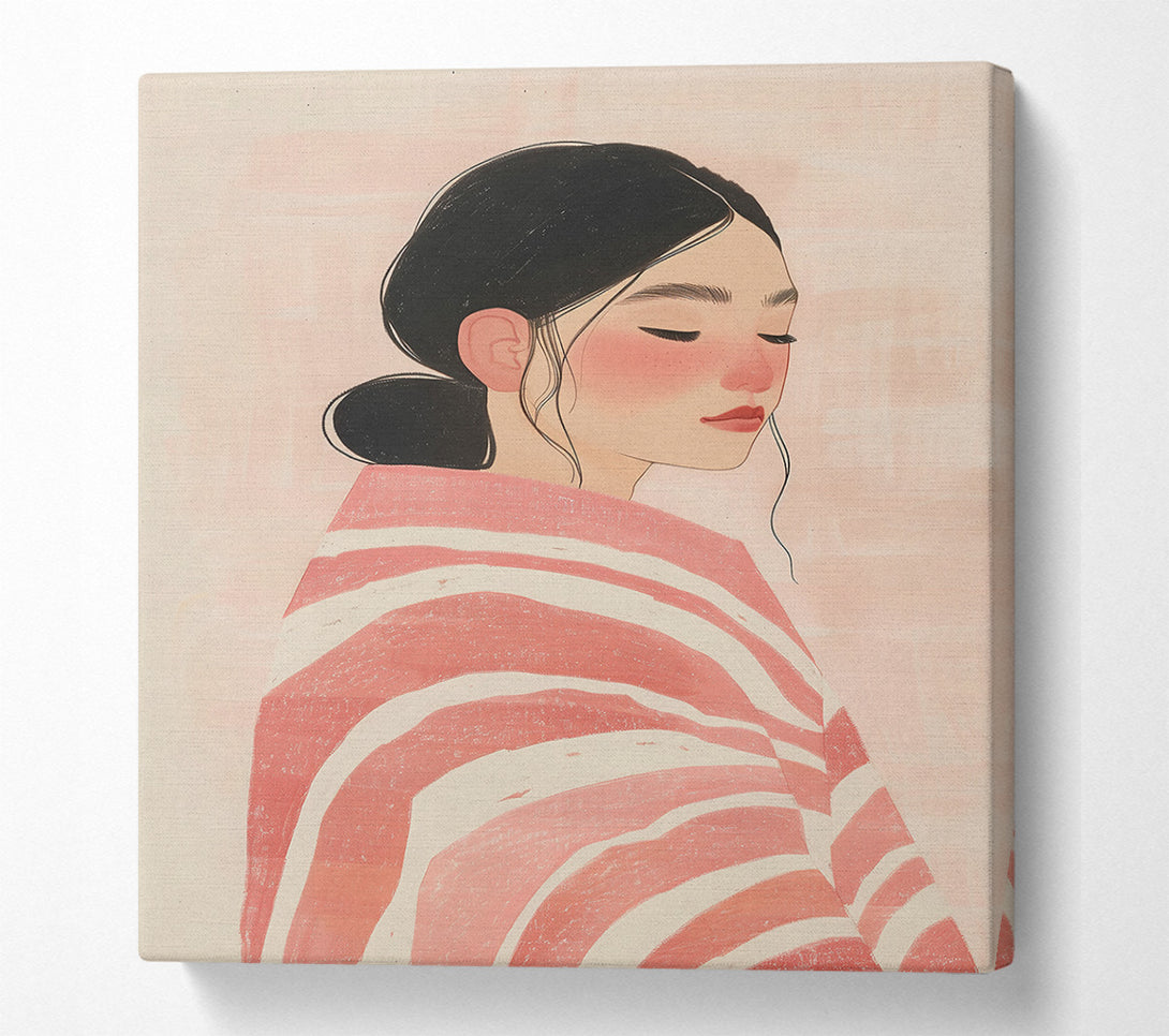  A Canvas Print of Rose-Tinted Stripes Canvas Wall Art