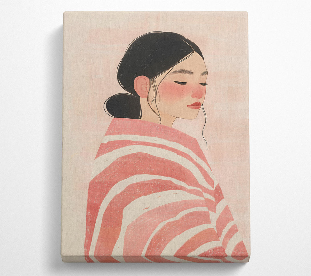  A Canvas Print of Rose-Tinted Stripes Canvas Wall Art