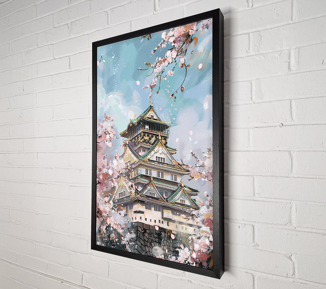  A Canvas Print of Pink Blossoms Over Blue Sky Canvas Print