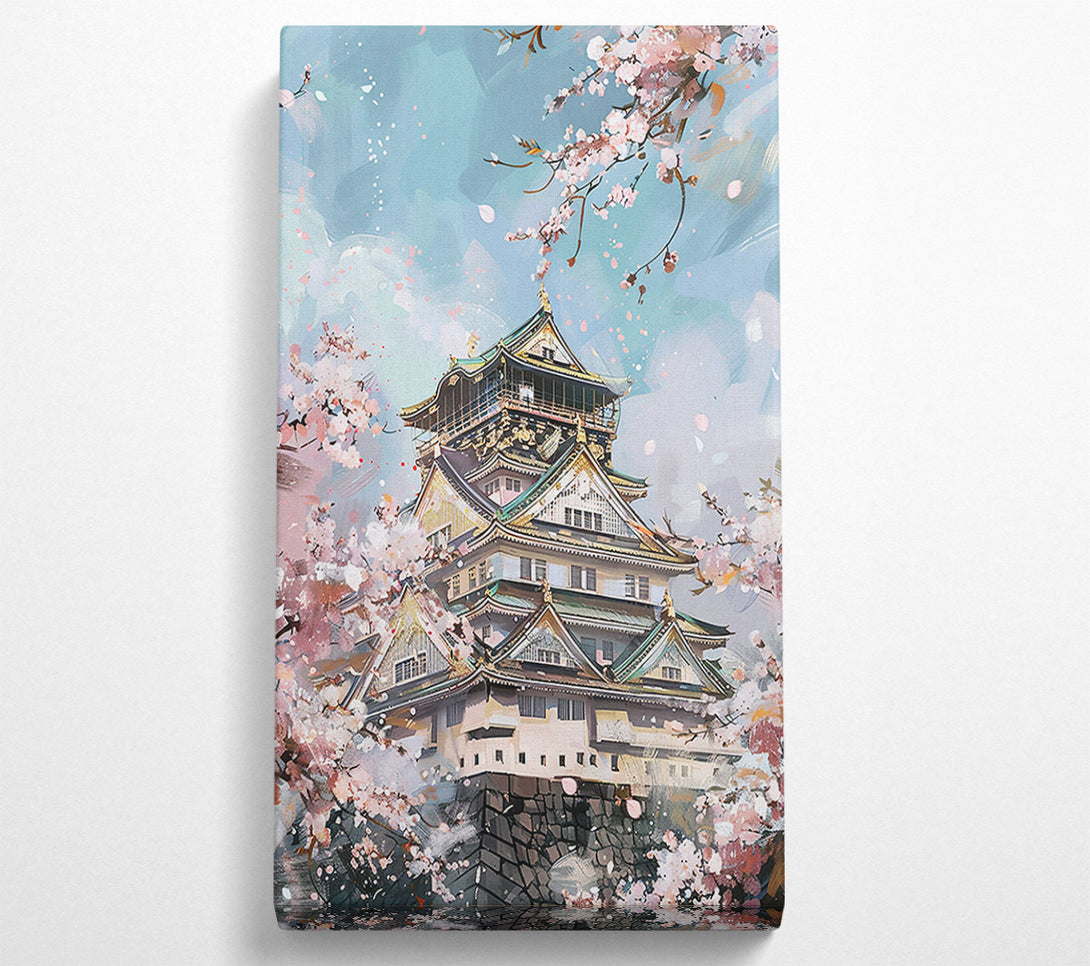  A Canvas Print of Pink Blossoms Over Blue Sky Canvas Print