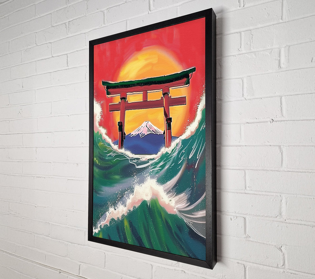  A Canvas Print of Green Wave Gateway Canvas Print