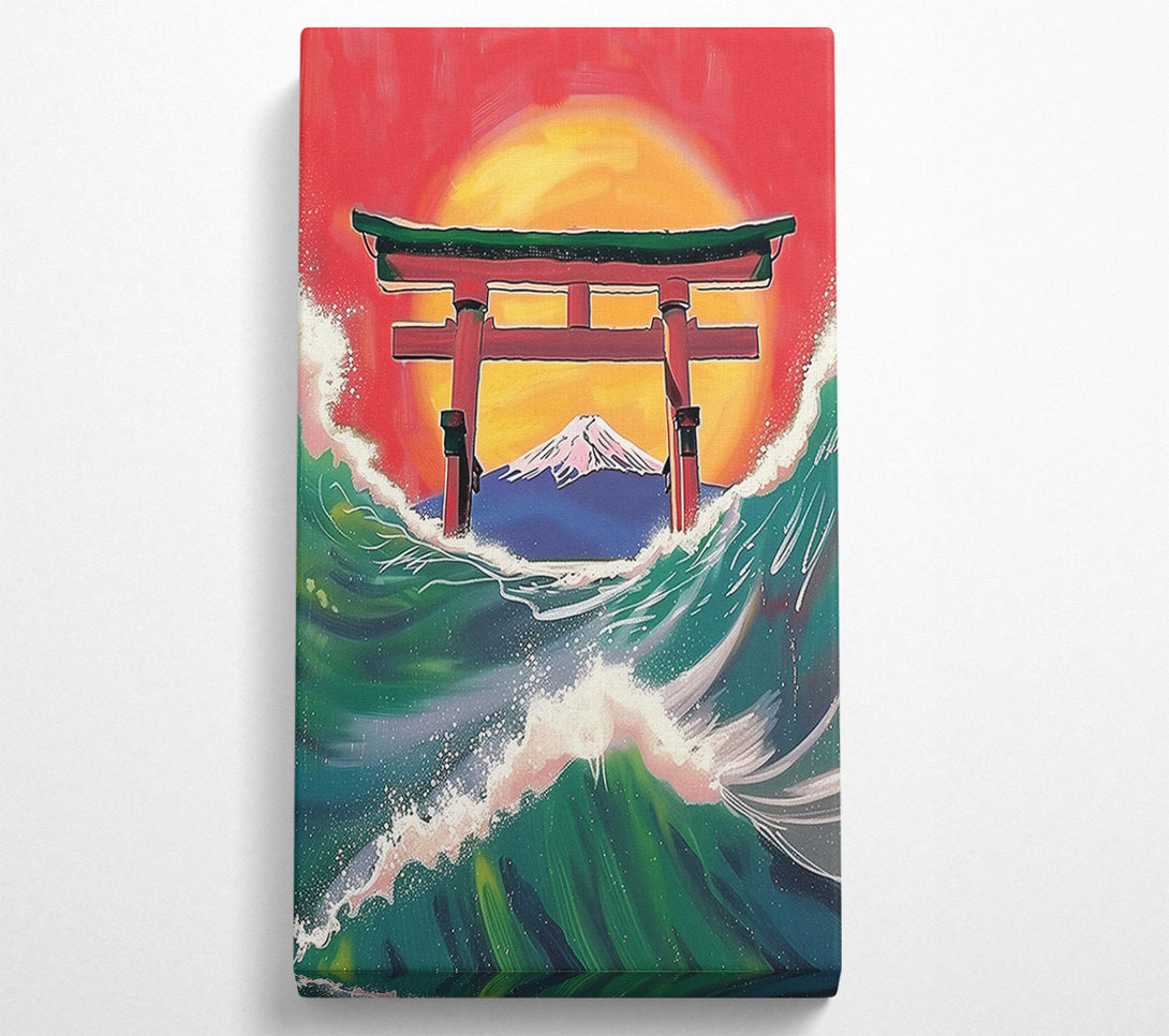  A Canvas Print of Green Wave Gateway Canvas Print