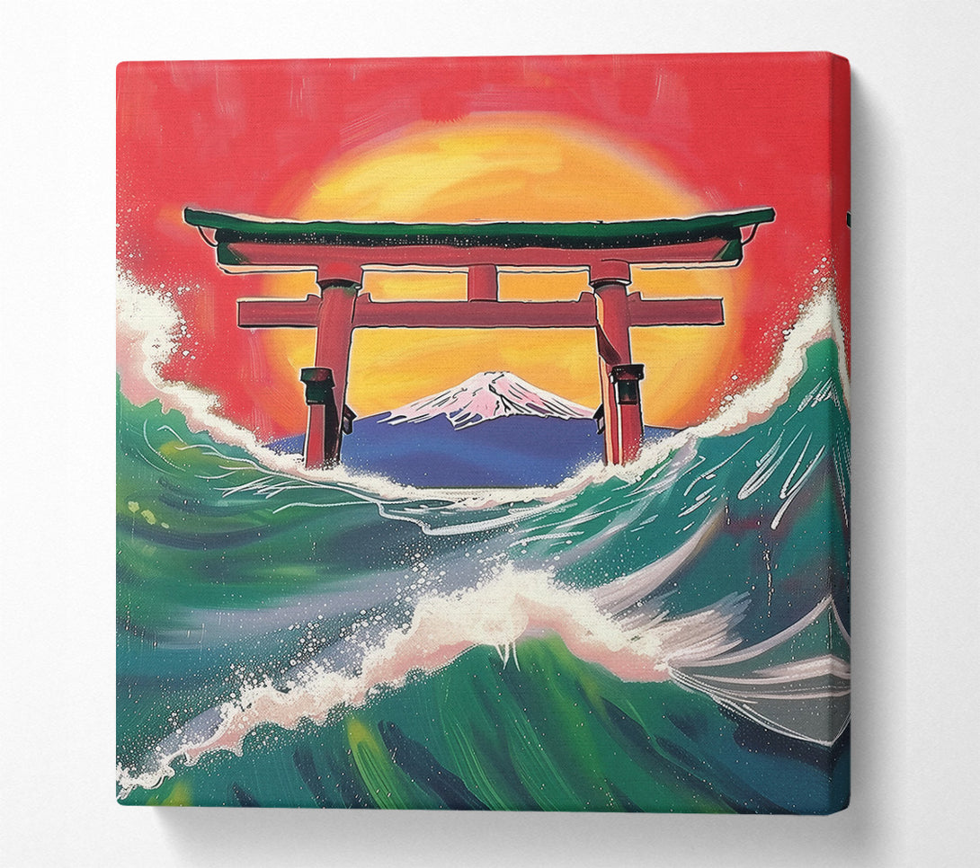  A Canvas Print of Green Wave Gateway Canvas Print