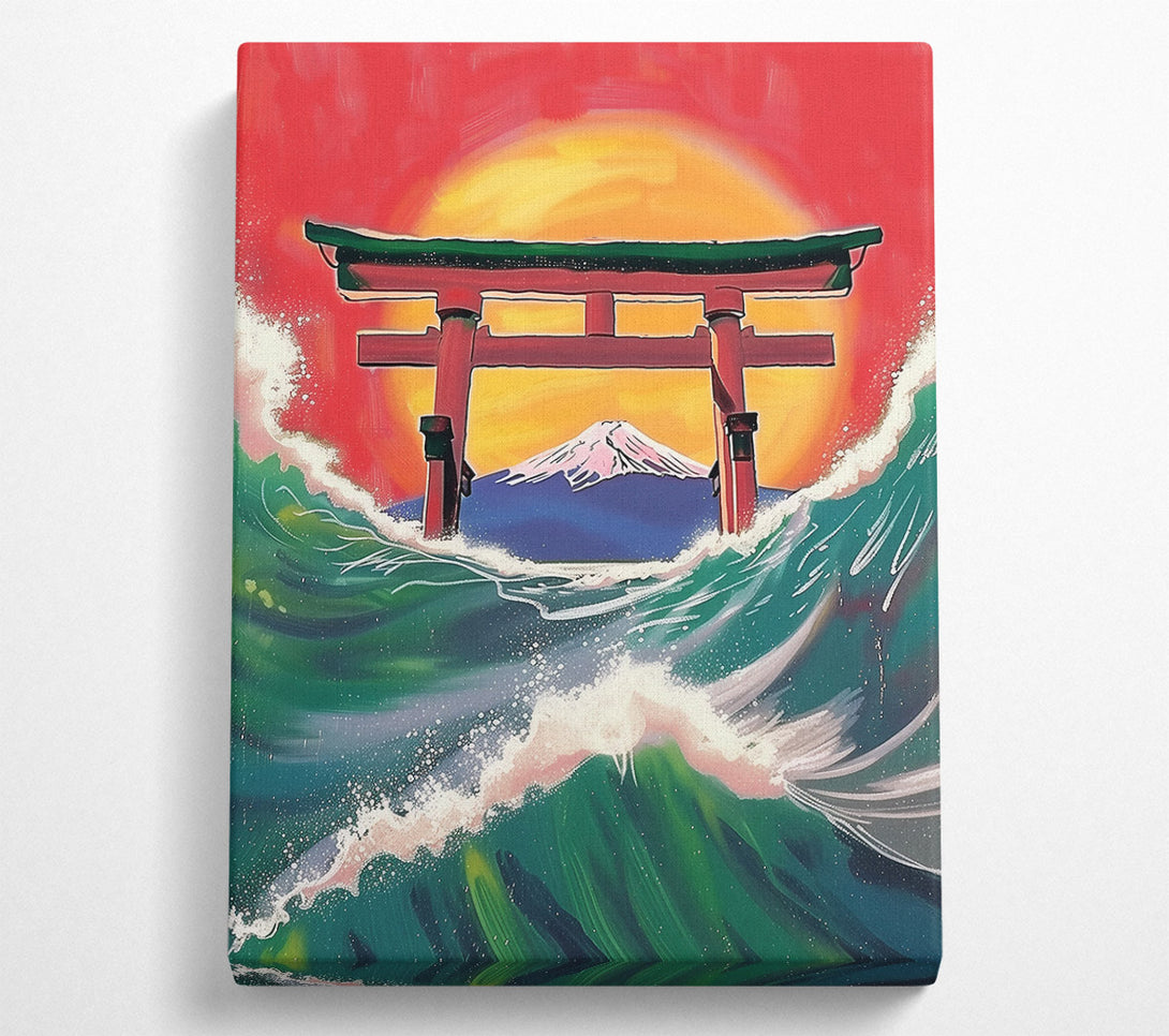  A Canvas Print of Green Wave Gateway Canvas Print