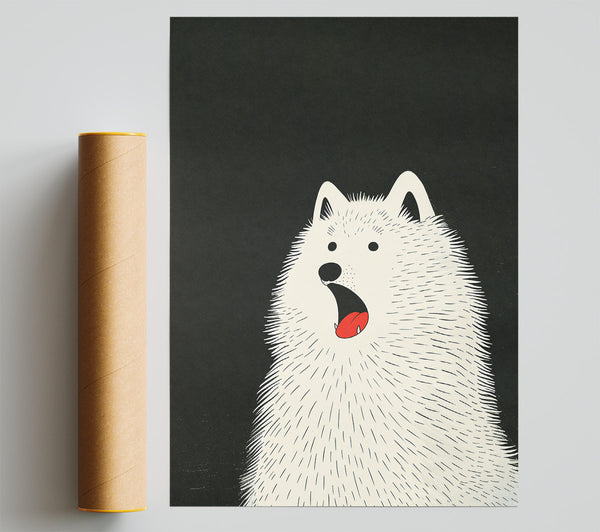 Red Tongue White Fur Giclee Print