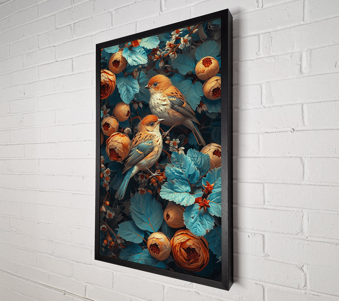  A Canvas Print of Teal Avian Bloom Canvas Print