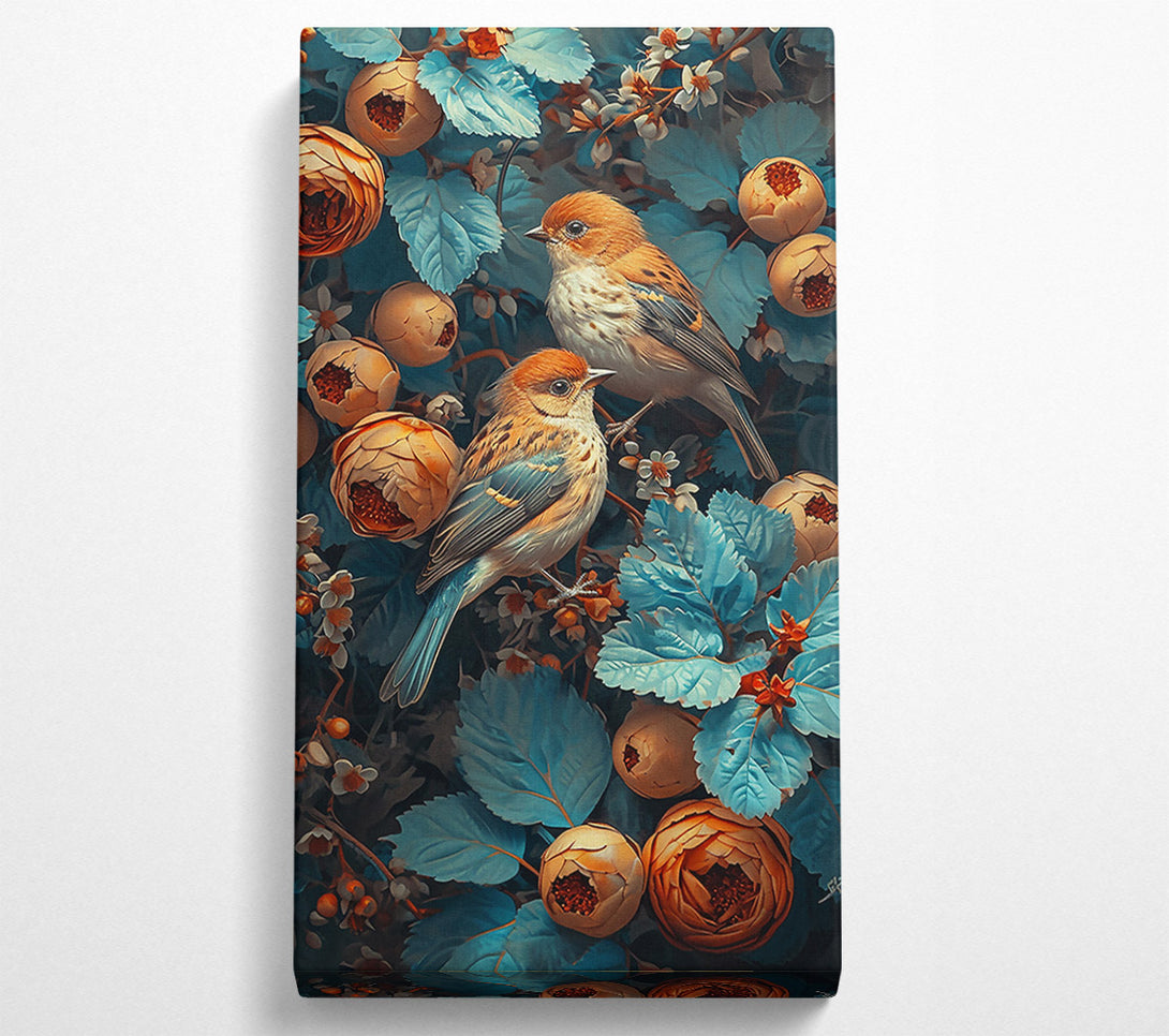  A Canvas Print of Teal Avian Bloom Canvas Print