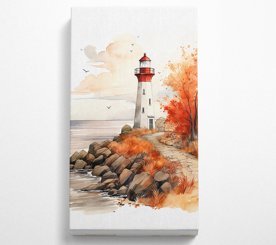  A Canvas Print of Lighthous Watercolour Canvas Wall Art