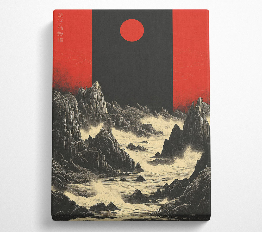  A Canvas Print of Crimson Coastline Canvas Wall Art
