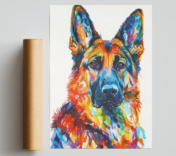 Orange German Shepherd Dream Print