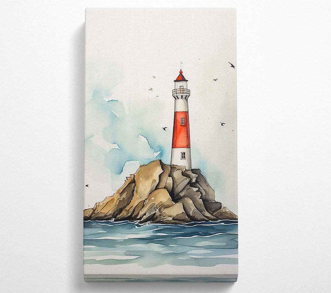  A Canvas Print of Lighthouse At Sea Canvas Print