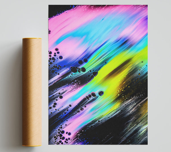 Black And Pink Flow Print