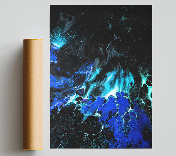 Electric Blue Nebula Print