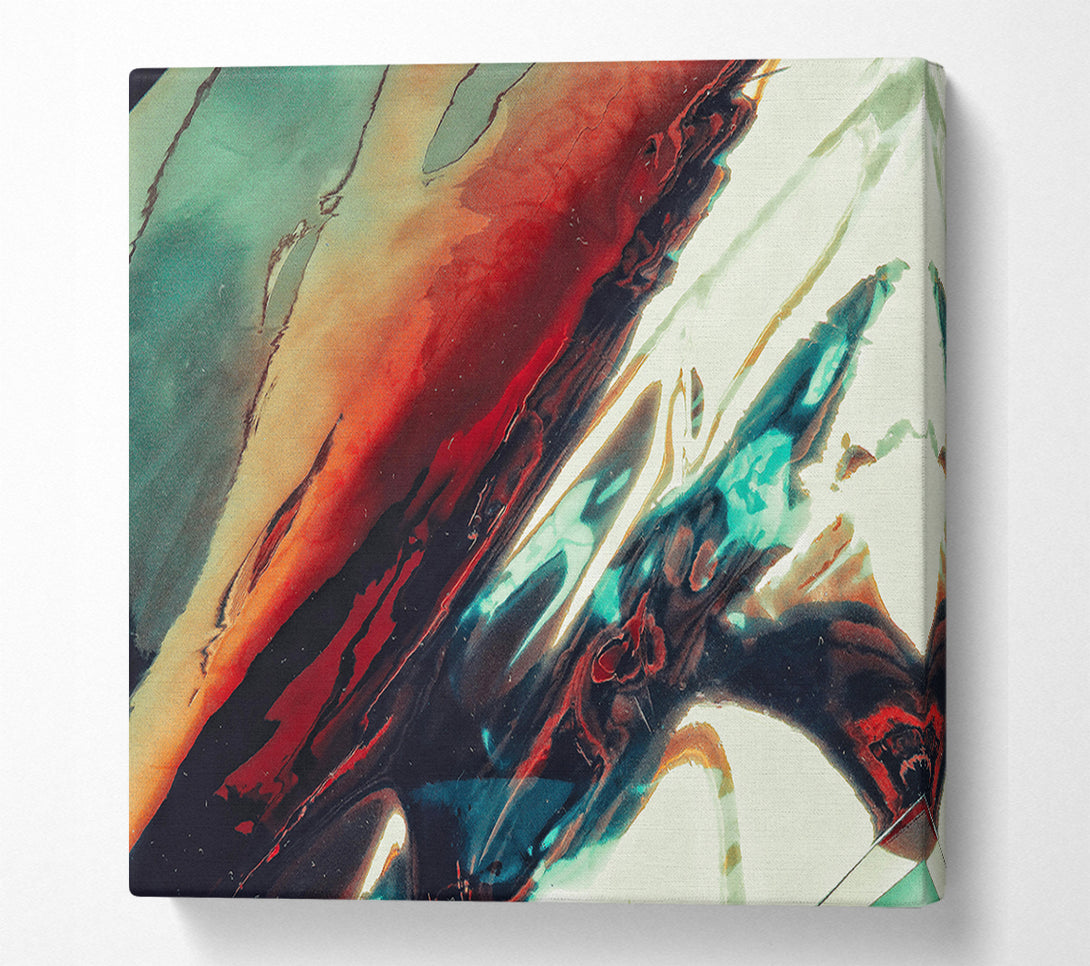  A Canvas Print of Teal And Crimson Reflections Canvas Wall Art