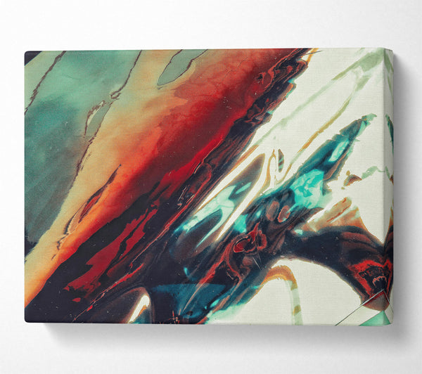  A Canvas Print of Teal And Crimson Reflections Canvas Wall Art
