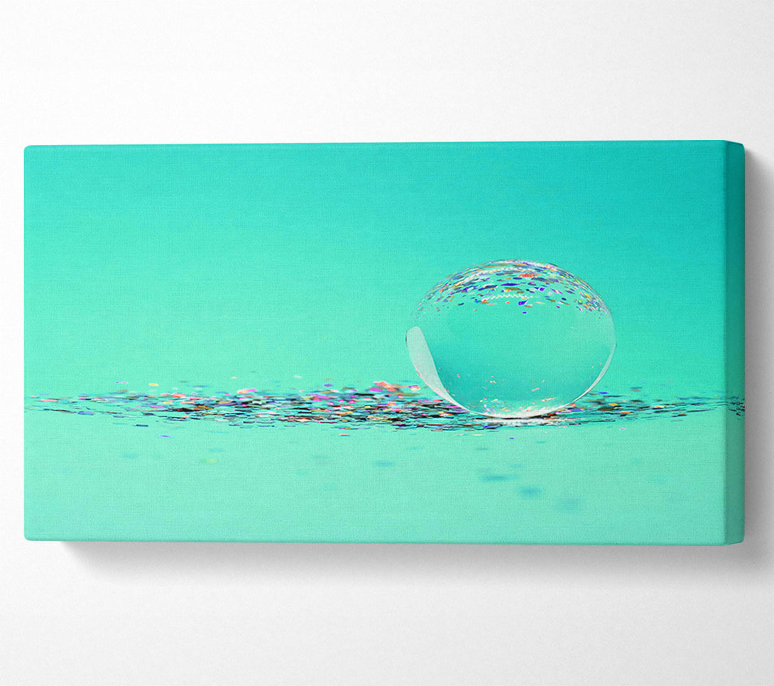  A Canvas Print of Aqua Orb And Glitter Canvas Print