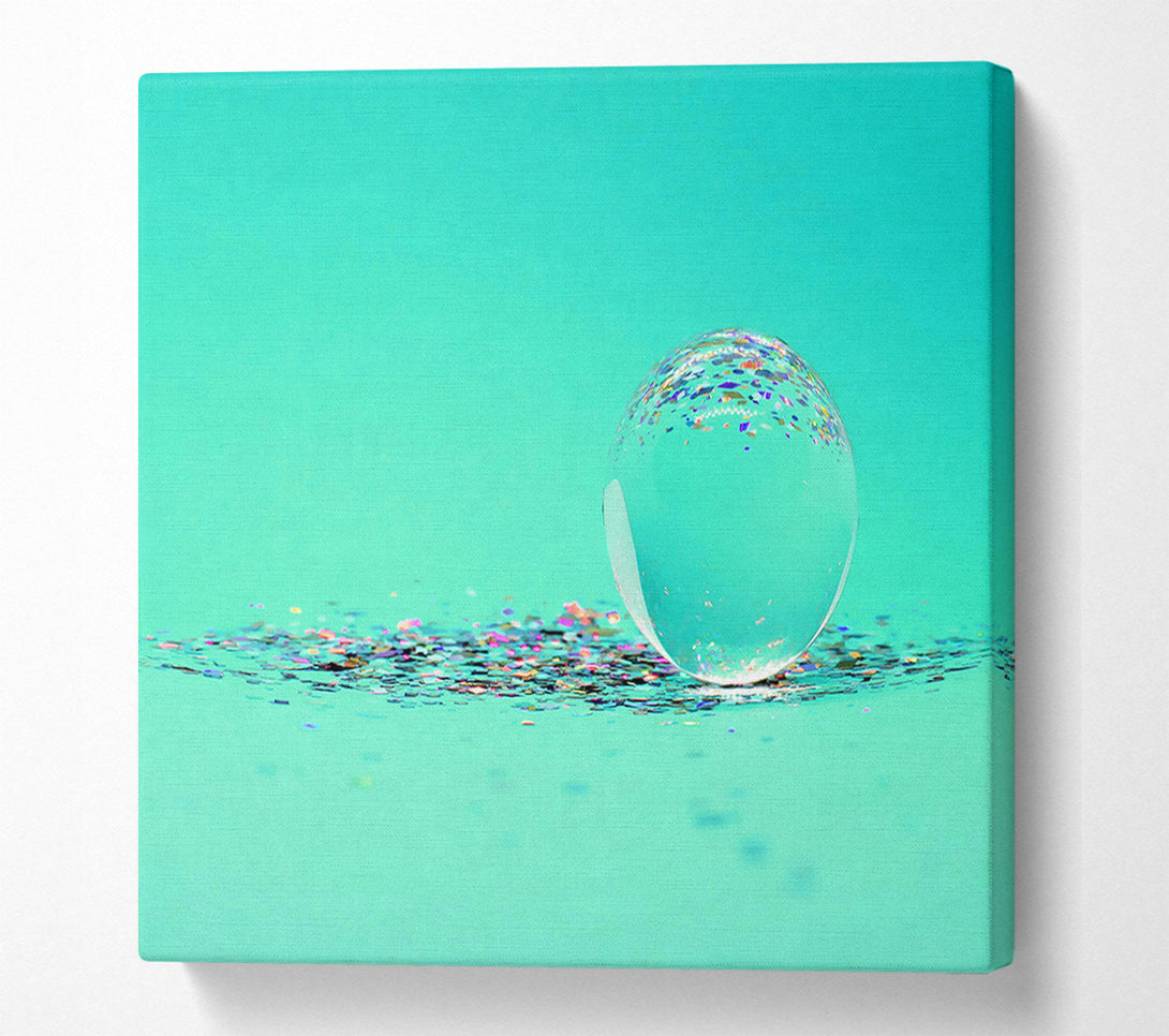  A Canvas Print of Aqua Orb And Glitter Canvas Print