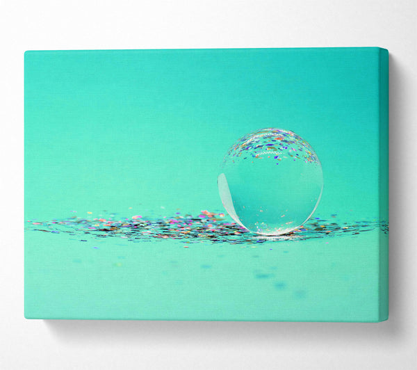  A Canvas Print of Aqua Orb And Glitter Canvas Print