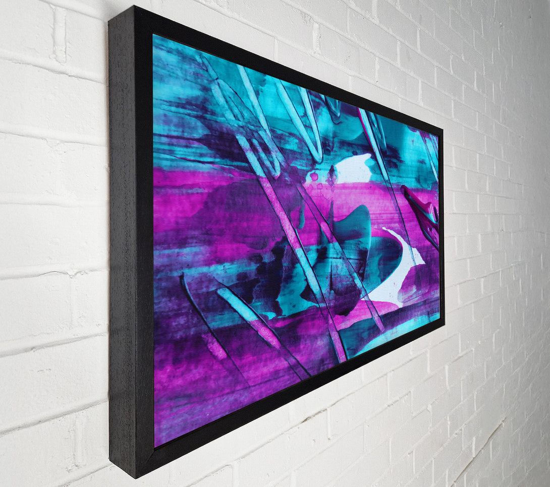  A Canvas Print of Cyan Swirls And Lines. Canvas Print