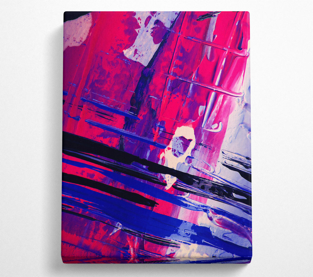 A Canvas Print of Crimson Abstract Strokes Canvas Wall Art
