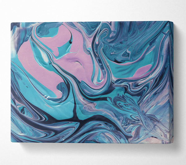  A Canvas Print of Teal Swirling Abstract Canvas Wall Art