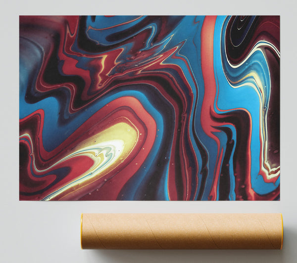 Crimson Swirling Blue Giclee Print