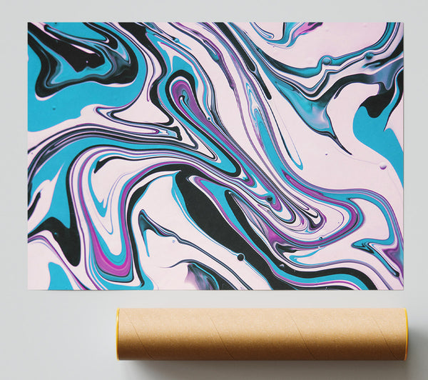 Turquoise Swirling Dreams Poster