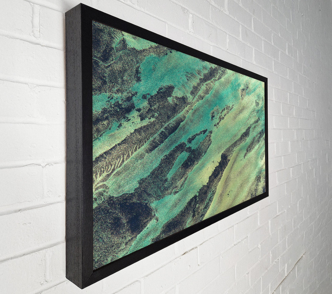  A Canvas Print of Emerald Veined Abstract Canvas Art