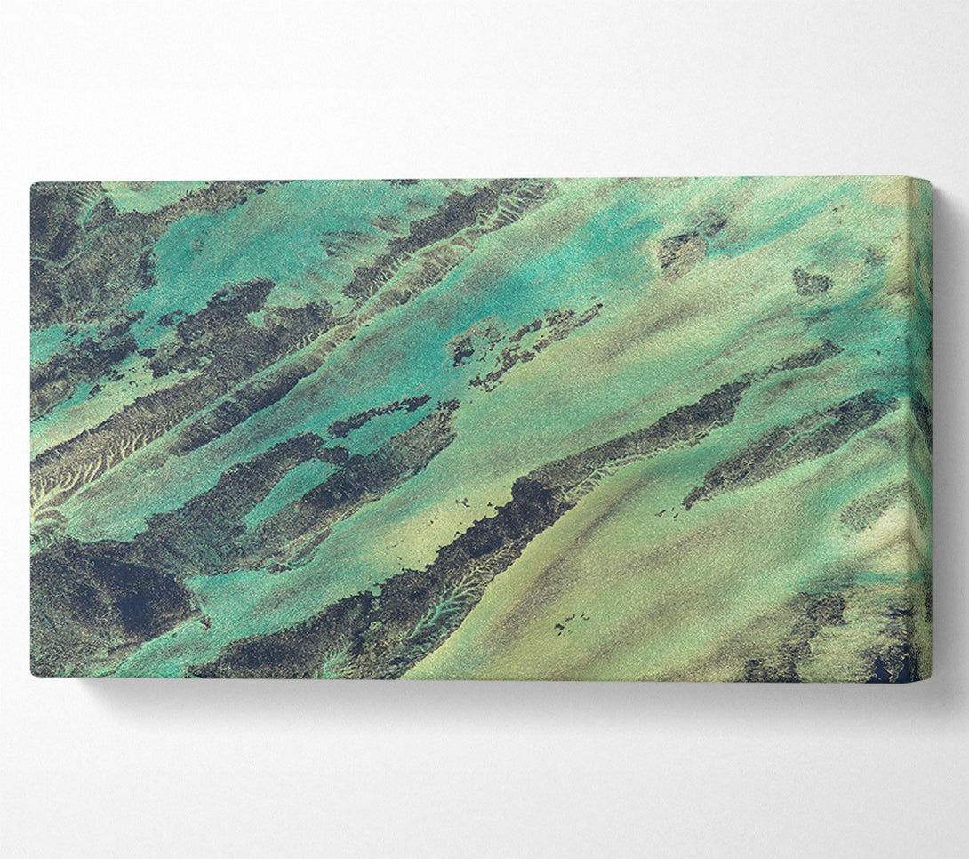  A Canvas Print of Emerald Veined Abstract Canvas Art