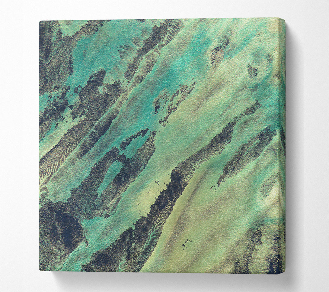  A Canvas Print of Emerald Veined Abstract Canvas Art