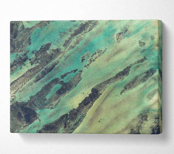  A Canvas Print of Emerald Veined Abstract Canvas Art
