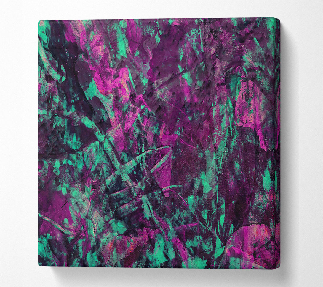  A Canvas Print of Teal Abstract Chaos Canvas Wall Art
