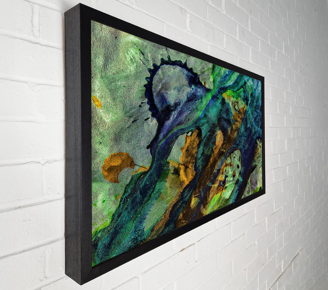  A Canvas Print of Emerald And Gold Swirl Canvas Print