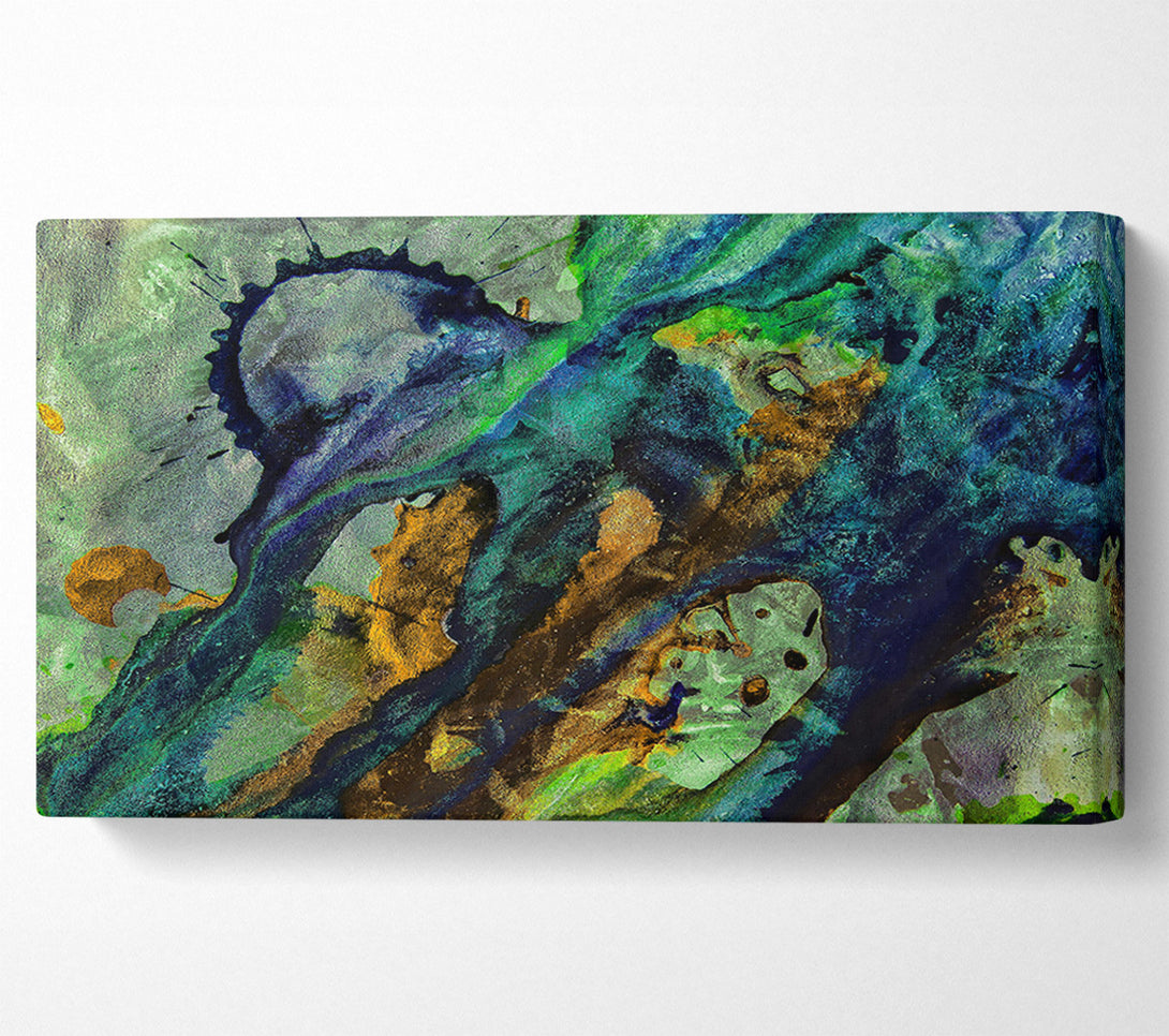  A Canvas Print of Emerald And Gold Swirl Canvas Print