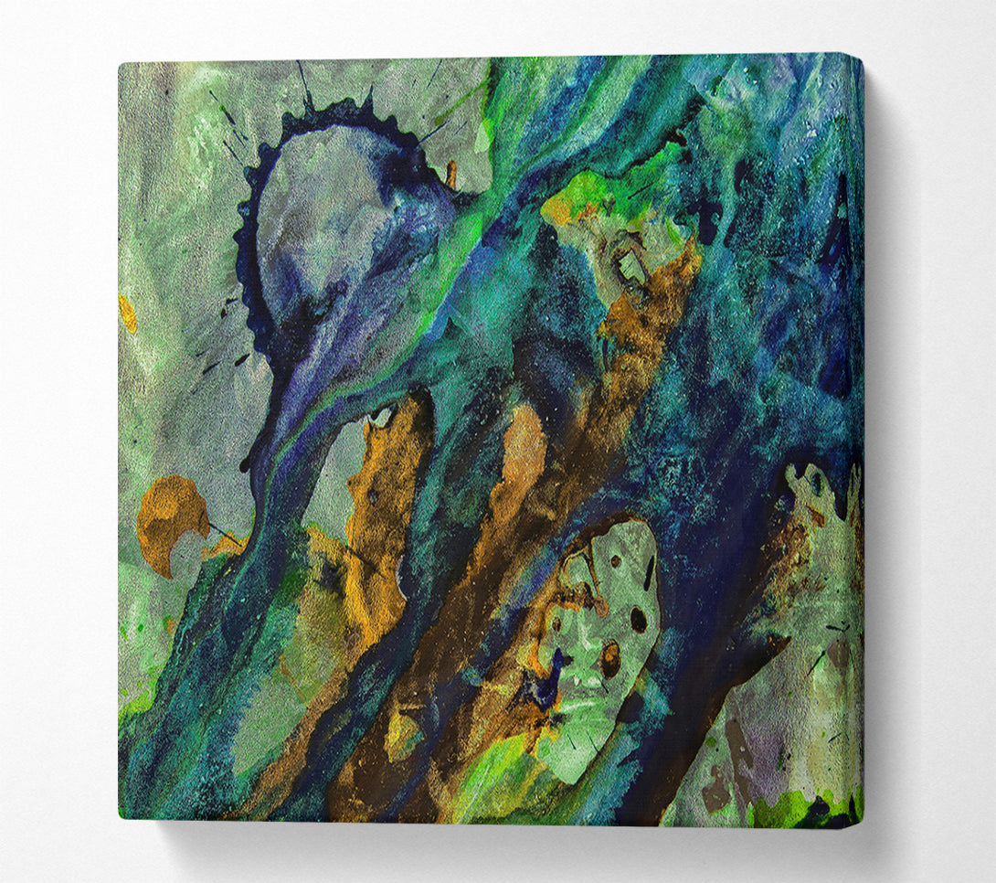  A Canvas Print of Emerald And Gold Swirl Canvas Print
