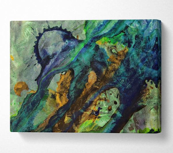  A Canvas Print of Emerald And Gold Swirl Canvas Print