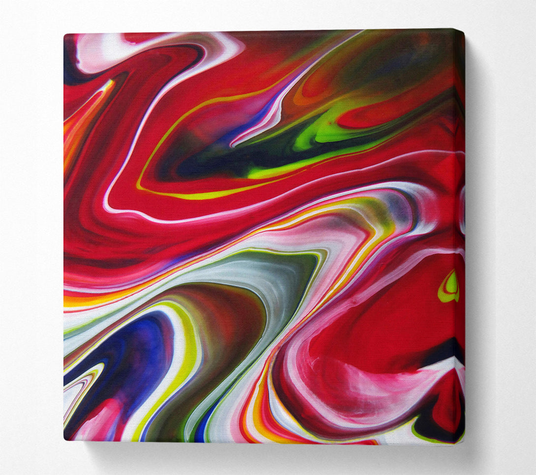  A Canvas Print of Crimson Swirls And Curves Canvas Print
