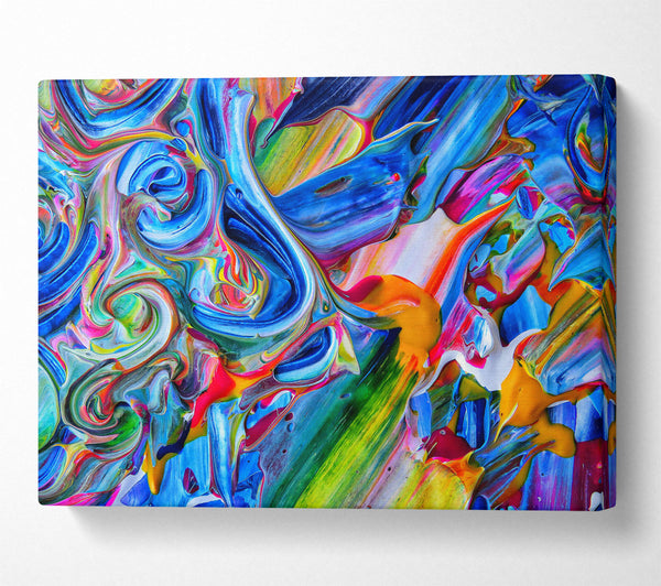  A Canvas Print of Azure Swirls And Strokes. Canvas Art