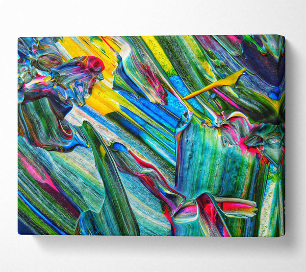  A Canvas Print of Emerald Abstract Strokes Canvas Wall Art
