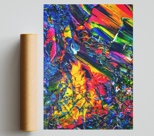 Blue Abstract Fusion Print