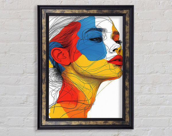 Lines And Primary Framed Print