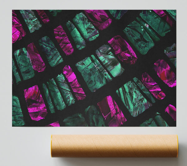 Fuchsia Brick Pattern Giclee Print