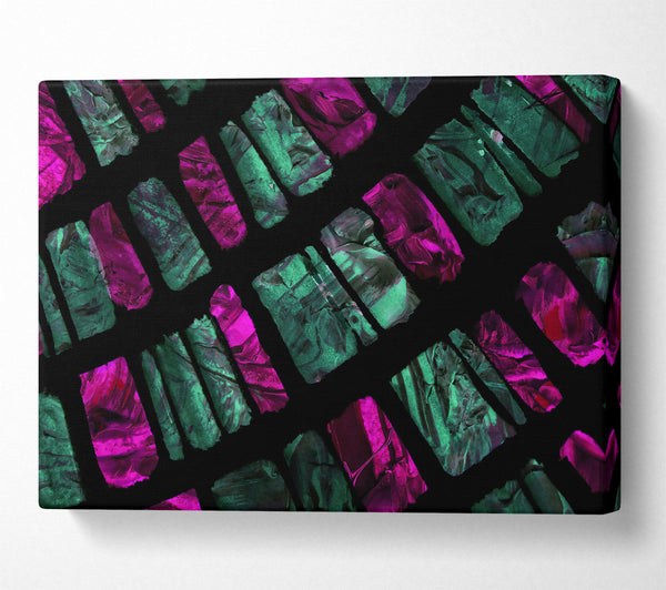 A Canvas Print of Fuchsia Brick Pattern Canvas Wall Art