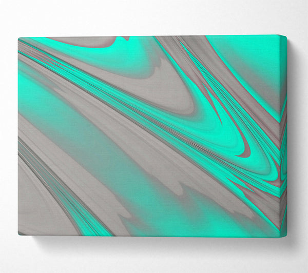  A Canvas Print of Aqua Flow Lines Canvas Art