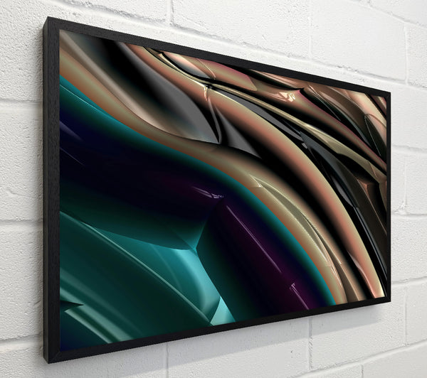 Teal Metallic Waves