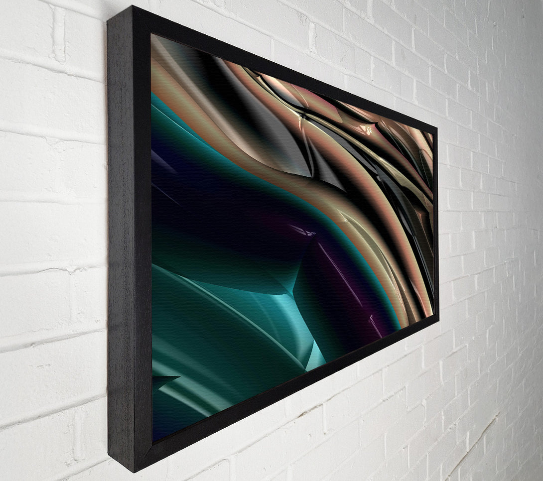  A Canvas Print of Teal Metallic Waves Canvas Wall Art