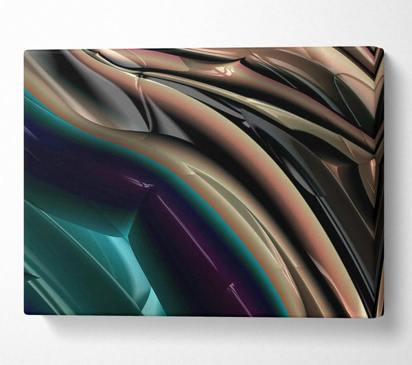  A Canvas Print of Teal Metallic Waves Canvas Wall Art